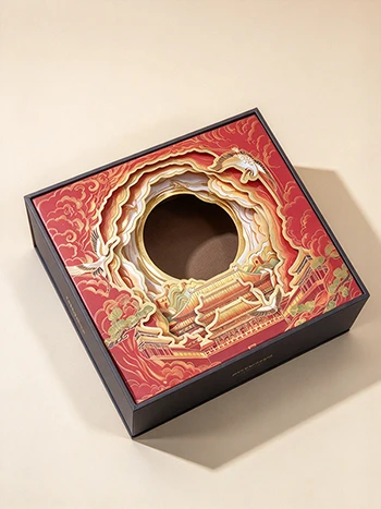 Custom 3D Layered Paper Carving Box With Double Drawers