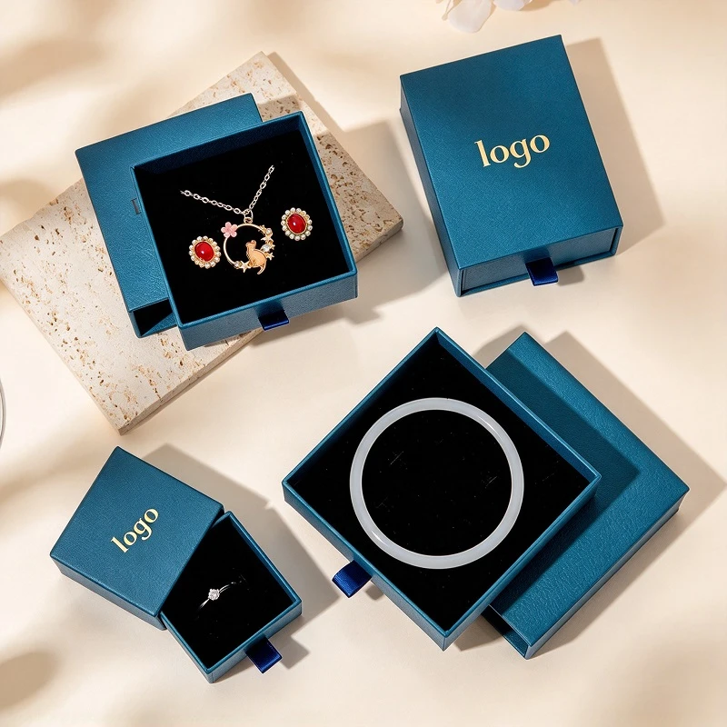 Custom Blue Drawer Jewelry Box