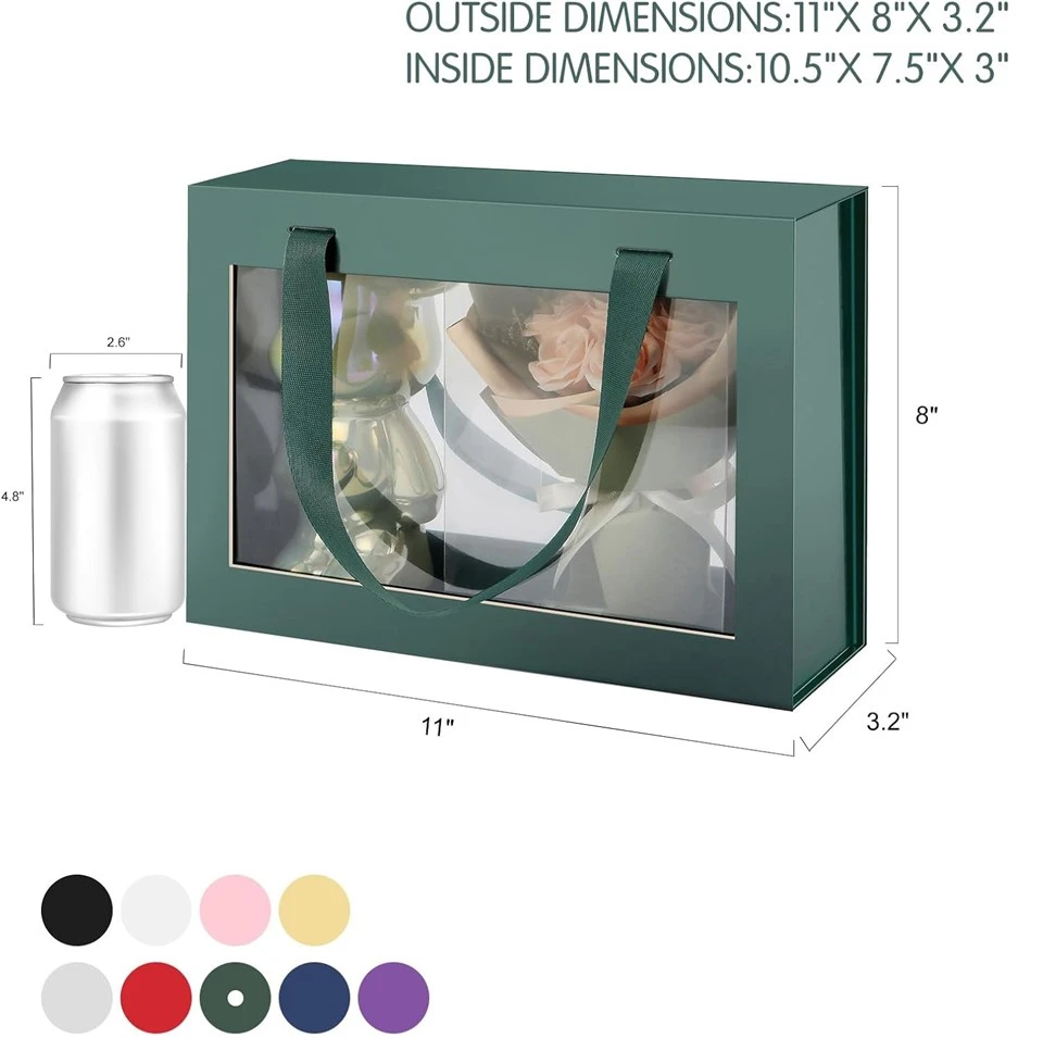 Custom Dark Green Collapsible Window Gift Box suppliers