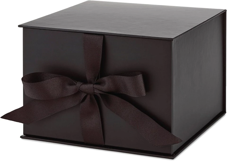 Custom Espresso Brown Magnetic Ribbon Gift Box