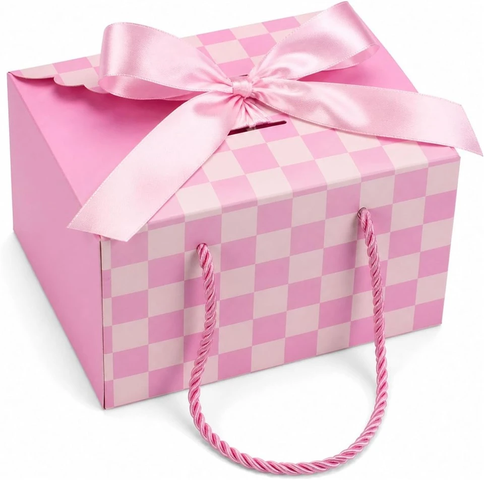 Custom Pink Checkerboard Gift Box