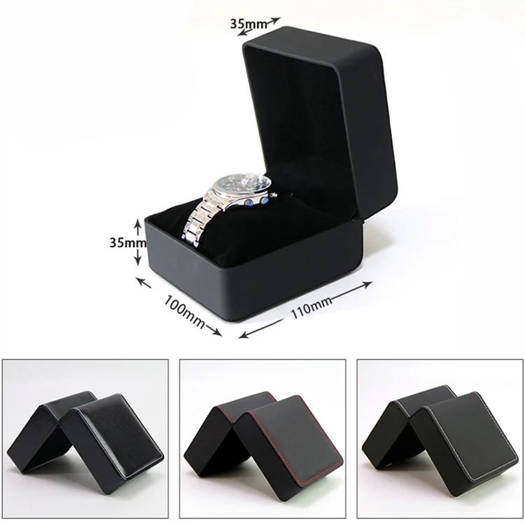 Custom PU Leather Single Watch Box With Velvet Interior