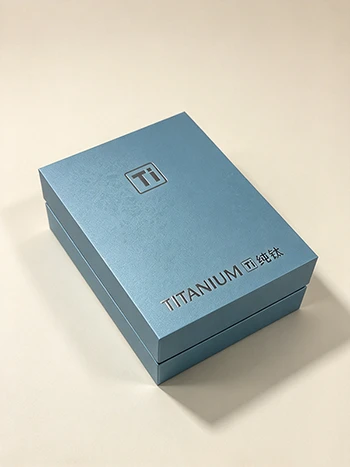 Custom Slate Blue Rigid Gift Box With Precision Compartmentalized Foam Insert