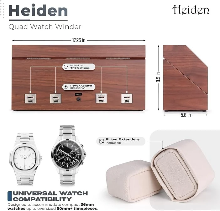 Custom Wooden 4 Watch Display Box With Transparent Lid factory