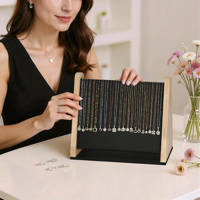 Freestanding Wooden Necklace Display Board For Jewelry Retail suppliers