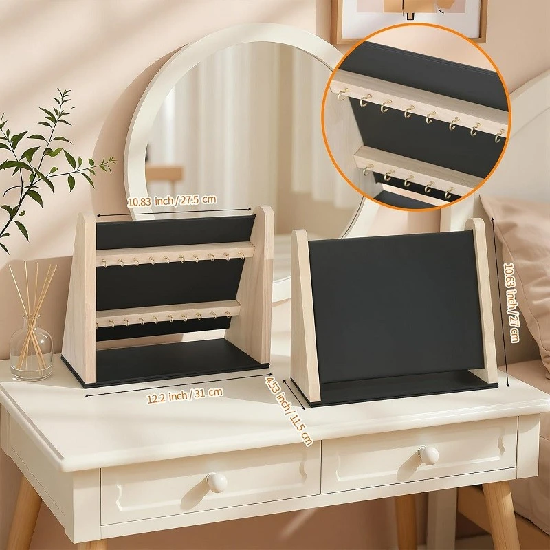 Freestanding Wooden Necklace Display Board For Jewelry Retail factory