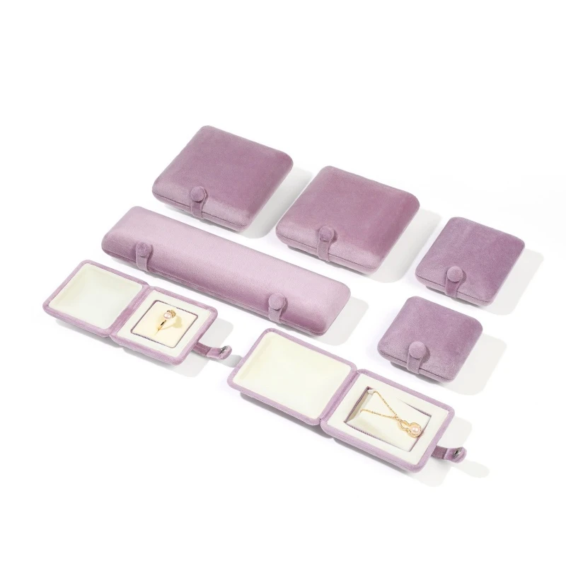 Luxury Velvet Snap Closure Jewelry Box Collection