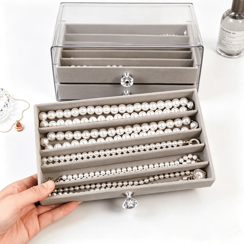 Multi-Layer Pearl Jewelry Storage Box factory
