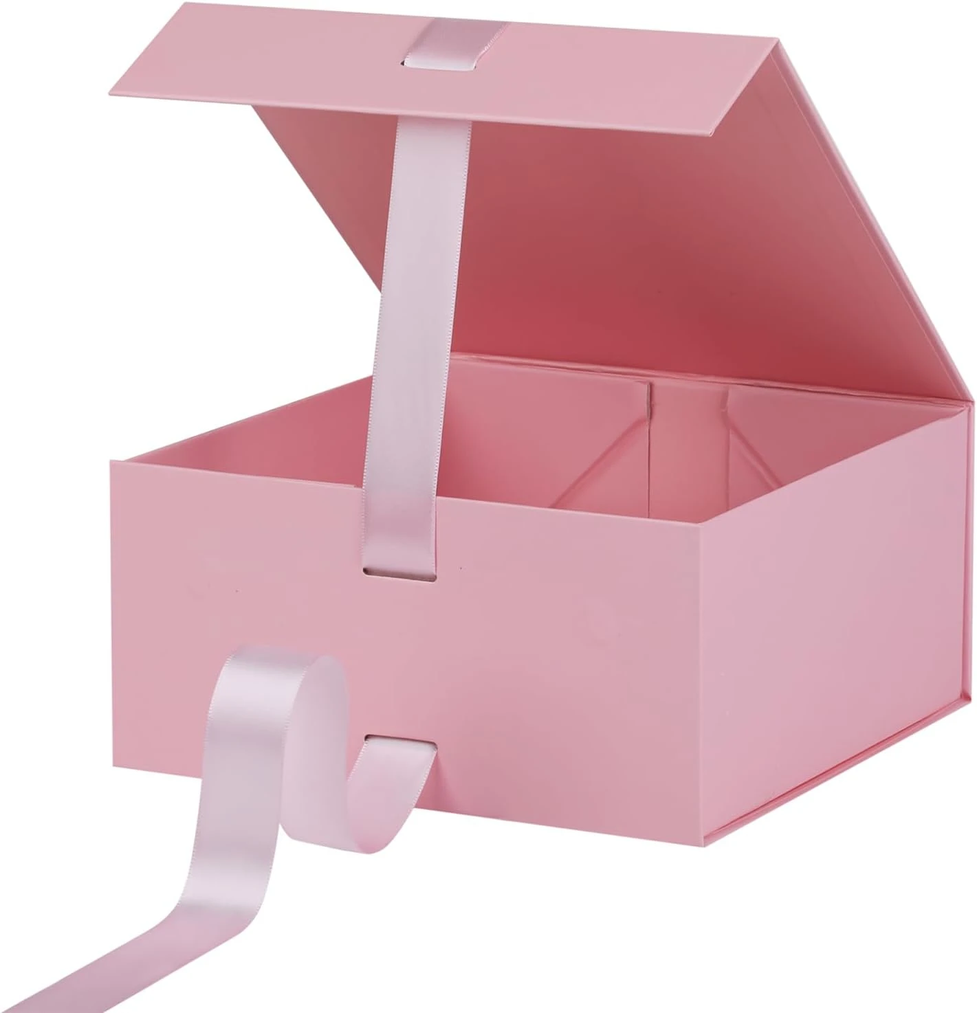 Custom Baby Pink Collapsible Ribbon Box with Magnetic Closure Custom Baby Pink Collapsible Ribbon Box with Magnetic Closure