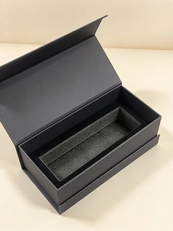 Custom Matte Black Rigid Gift Box with Gold Foil Stamping & Spot UV Custom Matte Black Rigid Gift Box with Gold Foil Stamping & Spot UV