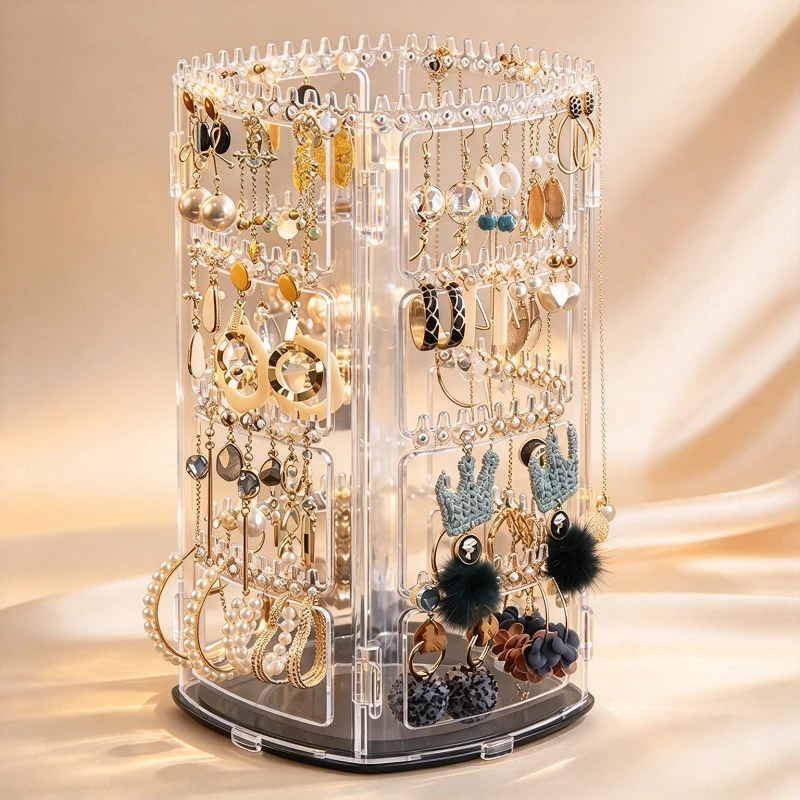 Rotating Acrylic Jewelry Organizer & Display Case