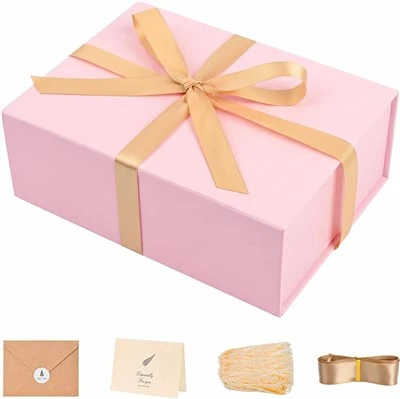Custom Blush Pink Collapsible Magnetic Gift Box Set