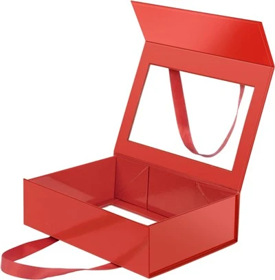 Custom Crimson Red Folding Magnetic Gift Box