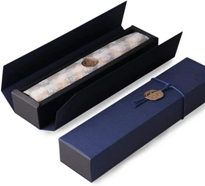 Custom Midnight Blue Double-Door Rigid Box With Wax Seal