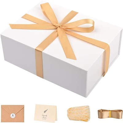 Custom Pure White Collapsible Magnetic Gift Box Set
