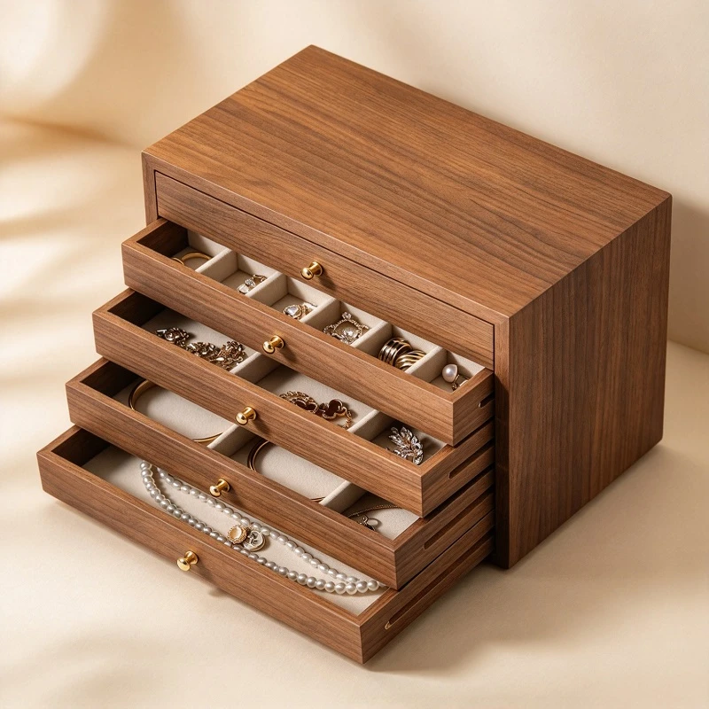 Wooden Multi Drawer Jewelry Organizer Box